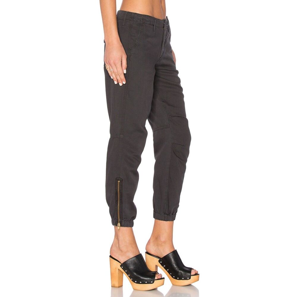 MOTHER The Misfit Crop in Charcoal Size 26